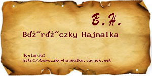 Böröczky Hajnalka névjegykártya