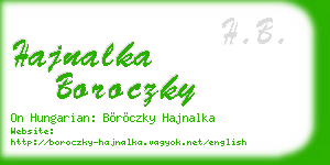 hajnalka boroczky business card