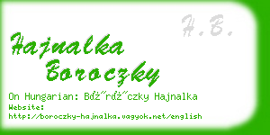 hajnalka boroczky business card